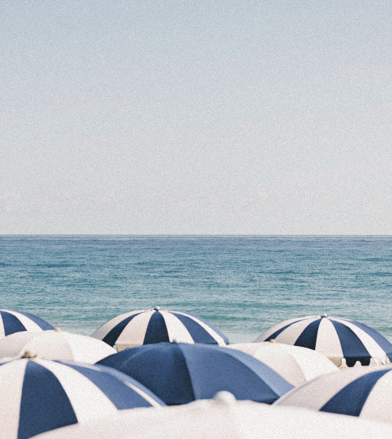 Ocean with umbrellas