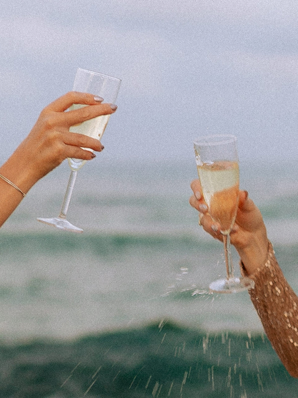 Champagne by the ocean